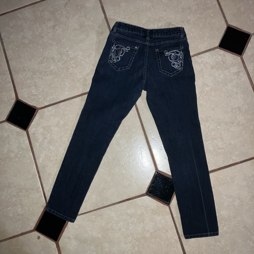 d. jeans Dark Blue Women's Skinny Jeans with Embroidery
